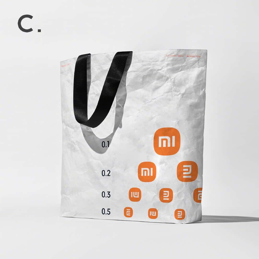 小米推出三款限量環保袋，印有新Logo制作的視力表  第3張